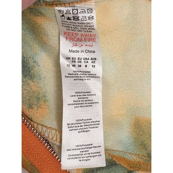 Pretty Little Thing Women’s Orange Tie Dye Structured Corset Top Size 8 Bustier - Picture 10 of 10